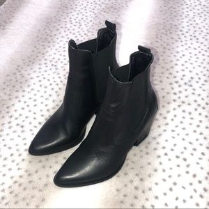 Steve Madden Black Leather Booties